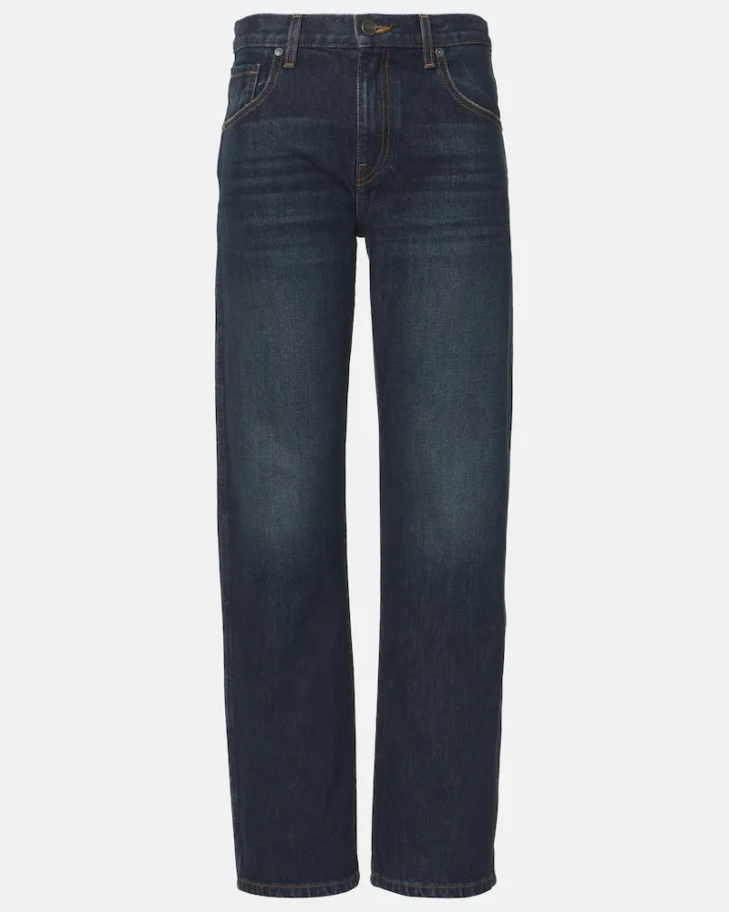 KHAITE Mid-Rise Wide-Leg Jeans Kerrie Blau
