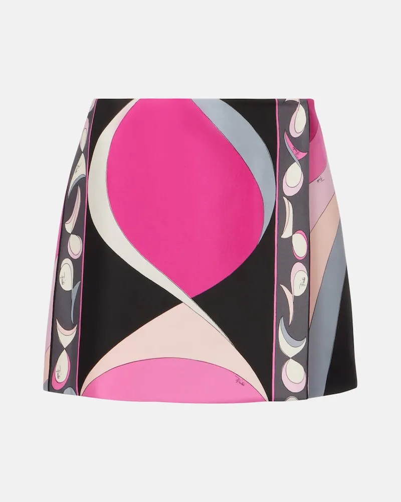 Emilio Pucci Minirock Pesci aus Seiden-Twill Rosa