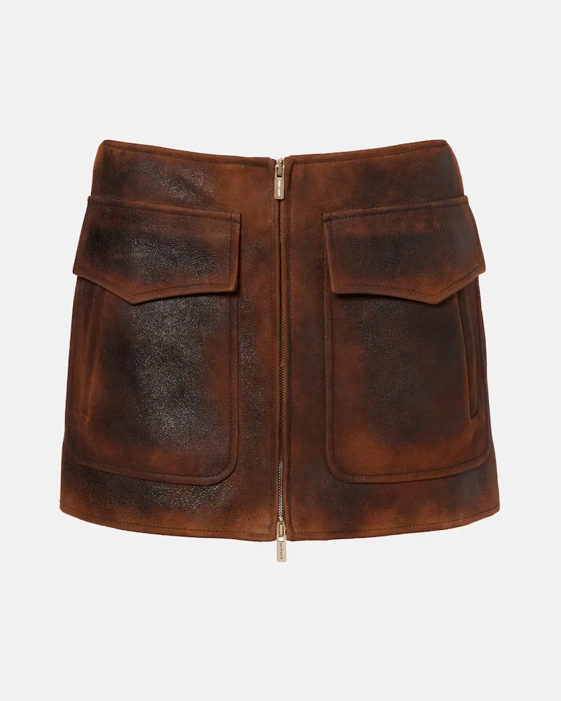 Miu Miu Minirock aus Veloursleder Braun