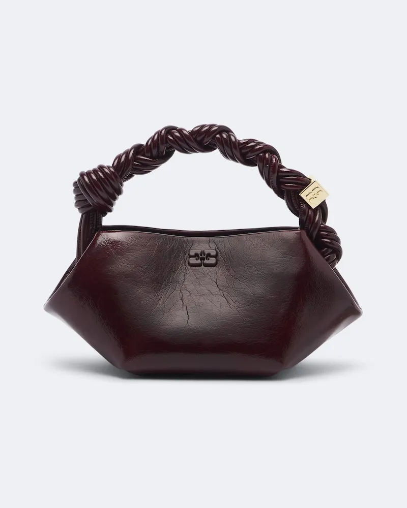 Ganni Henkeltasche Bou Mini Burgunderrot