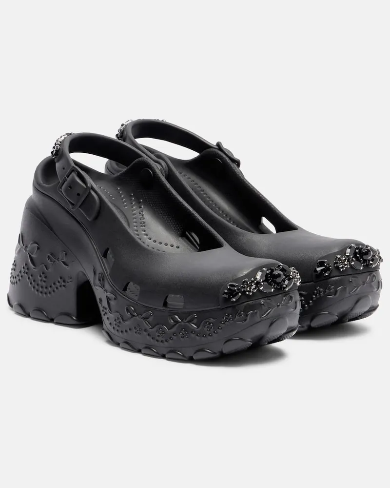Simone Rocha X Crocs Verzierte Plateau-Pumps Schwarz