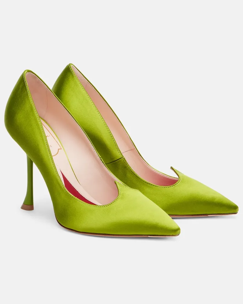 Roger Vivier Pumps I Love Vivier 100 aus Satin Grün