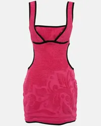 Marine Serre Minikleid aus Frottee Pink