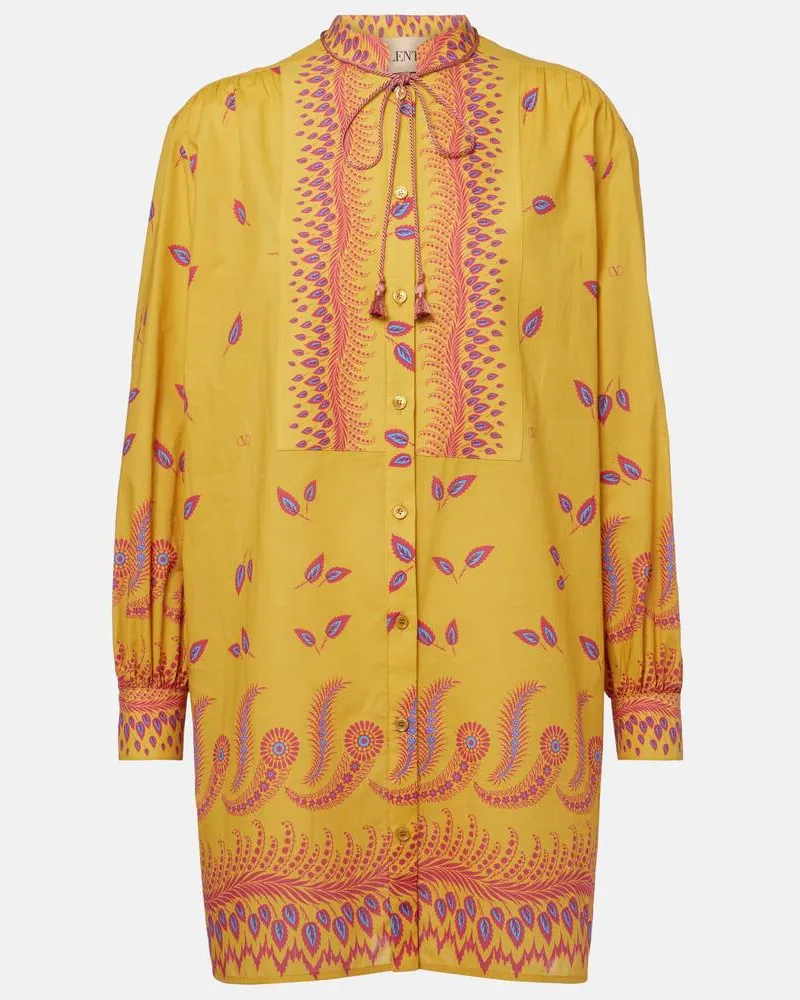 Valentino Garavani Minikleid Voyage Imaginaire aus Musselin Gelb