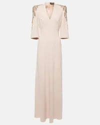 Jenny Packham Verzierte Robe Babe aus Crepe Pink