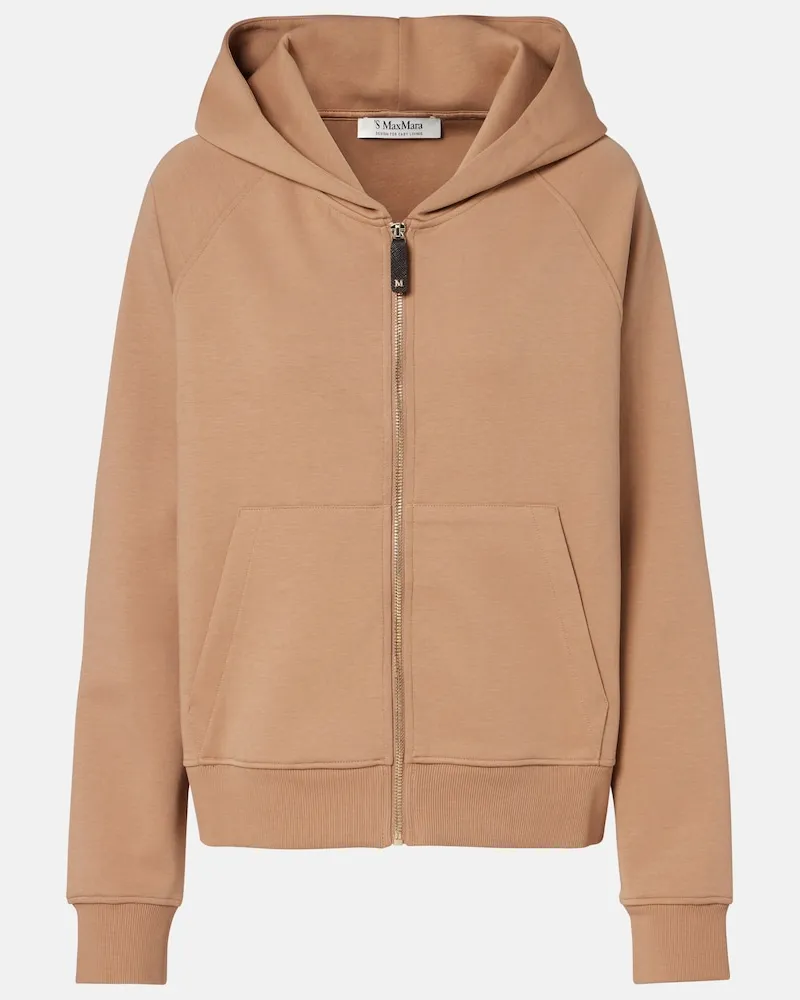 Max Mara Hoodie aus Baumwoll-Jersey Beige