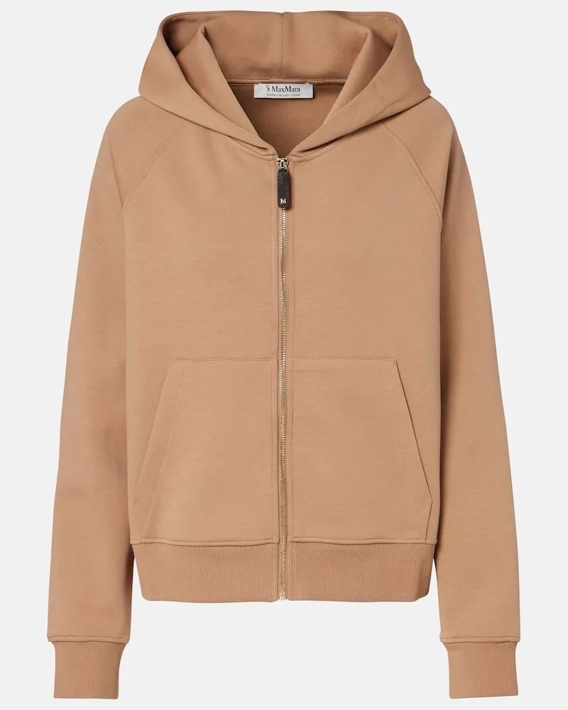 Max Mara Hoodie aus Baumwoll-Jersey Beige