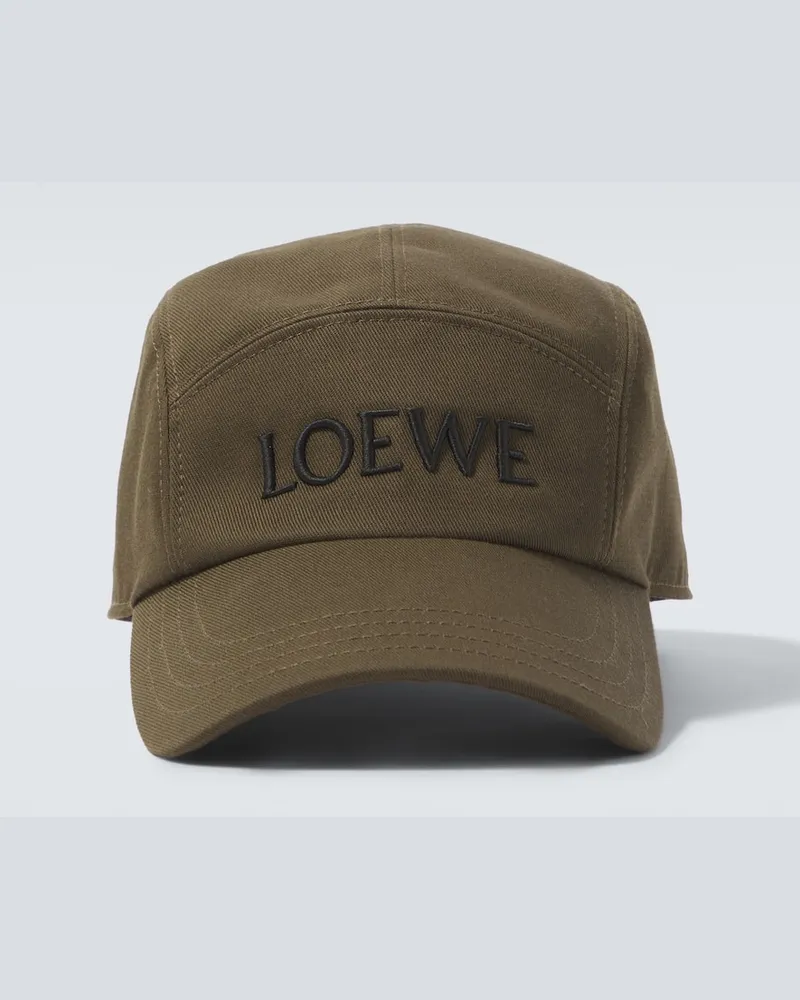 Loewe Bestickte Baseballcap aus Baumwolle Grün