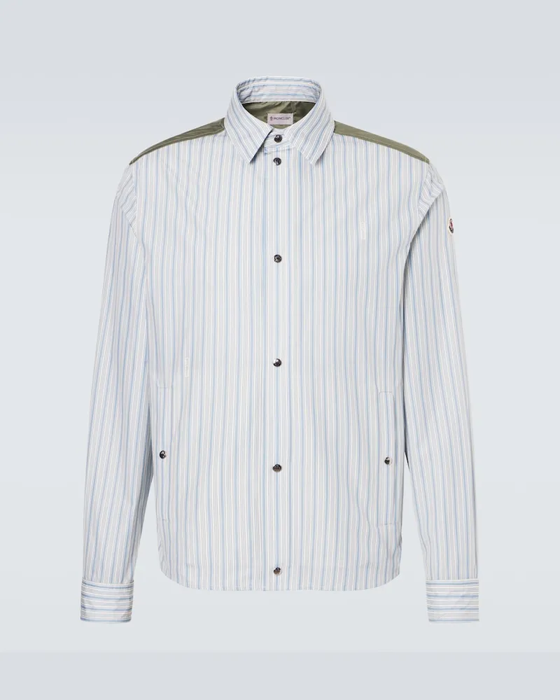Moncler Hemd aus Baumwollpopeline Blau