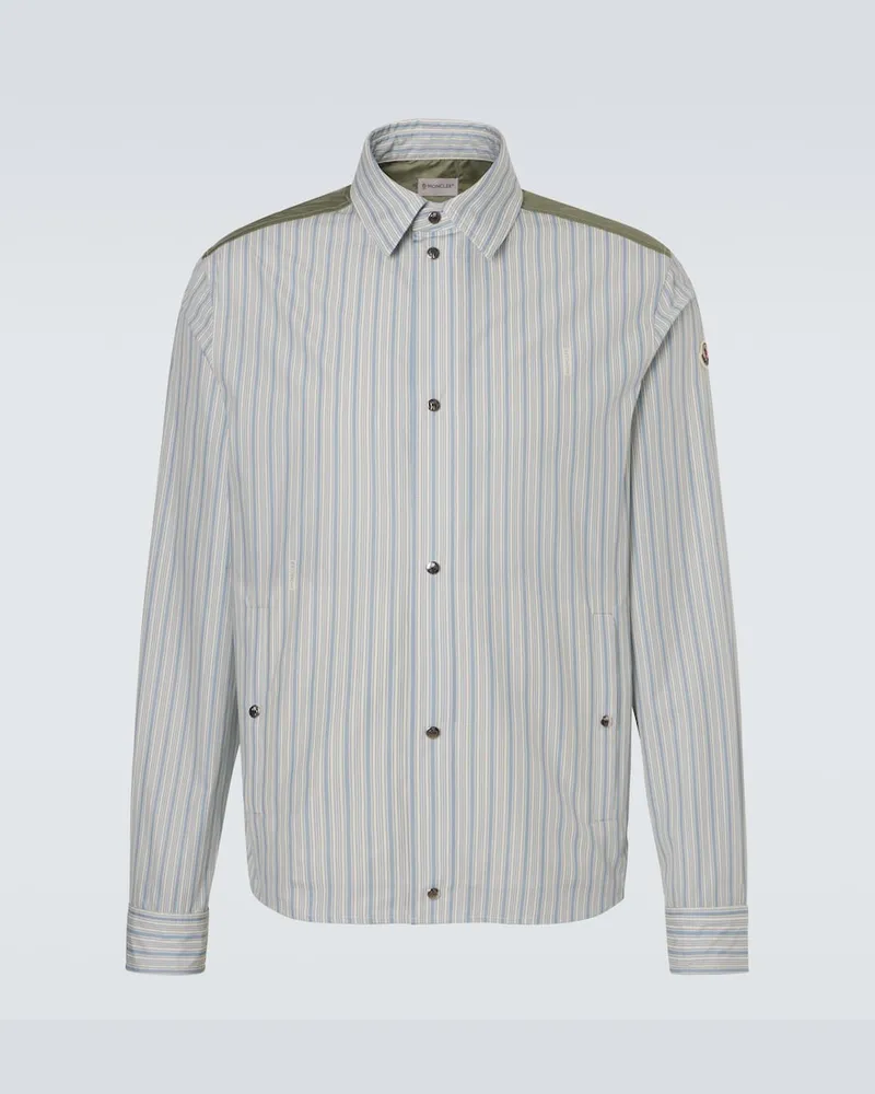 Moncler Hemdjacke aus Baumwolle Blau