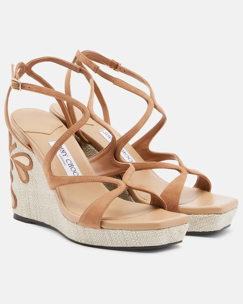 Jimmy Choo Espadrille-Sandalen Ayla aus Leder Braun