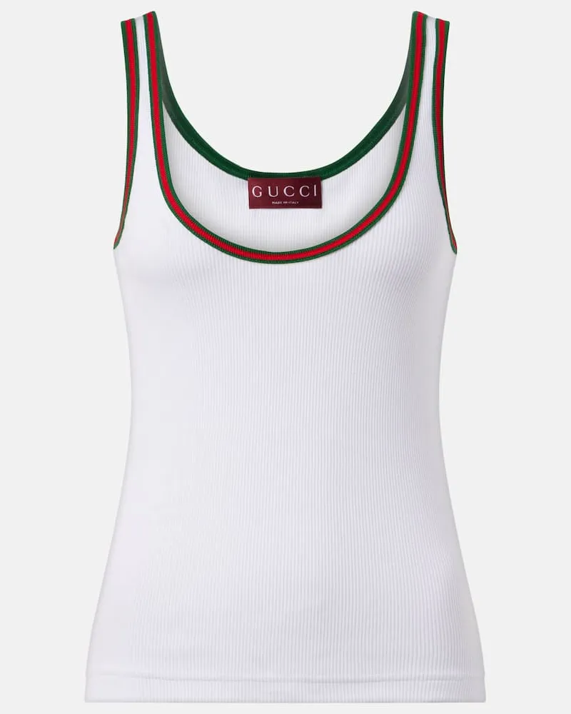 Gucci Top aus Baumwolle Weiß