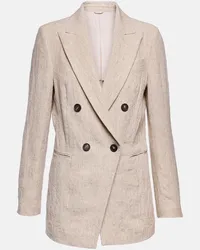 Brunello Cucinelli Blazer aus Leinen Beige