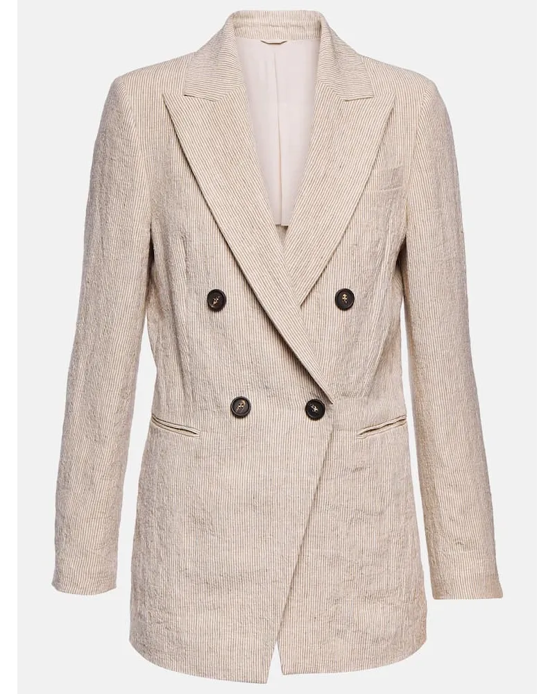 Brunello Cucinelli Blazer aus Leinen Beige