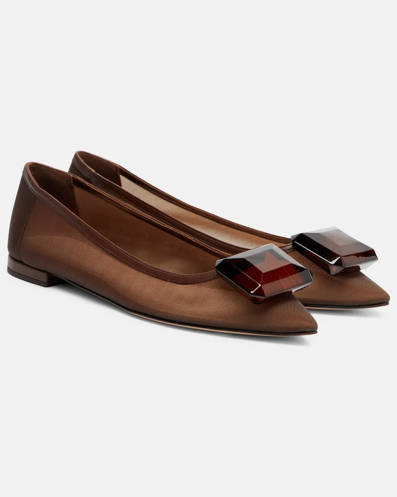 Gianvito Rossi Verzierte Ballerinas Jaipur Braun