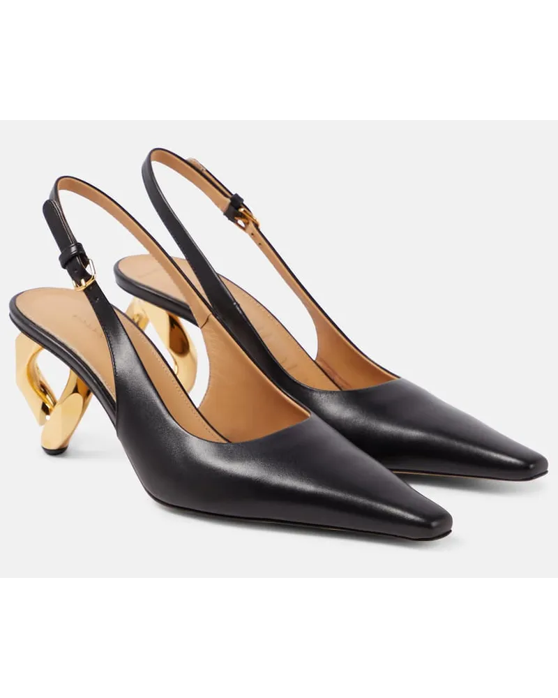 J.W.Anderson Slingback-Pumps Chain Heel aus Leder Schwarz