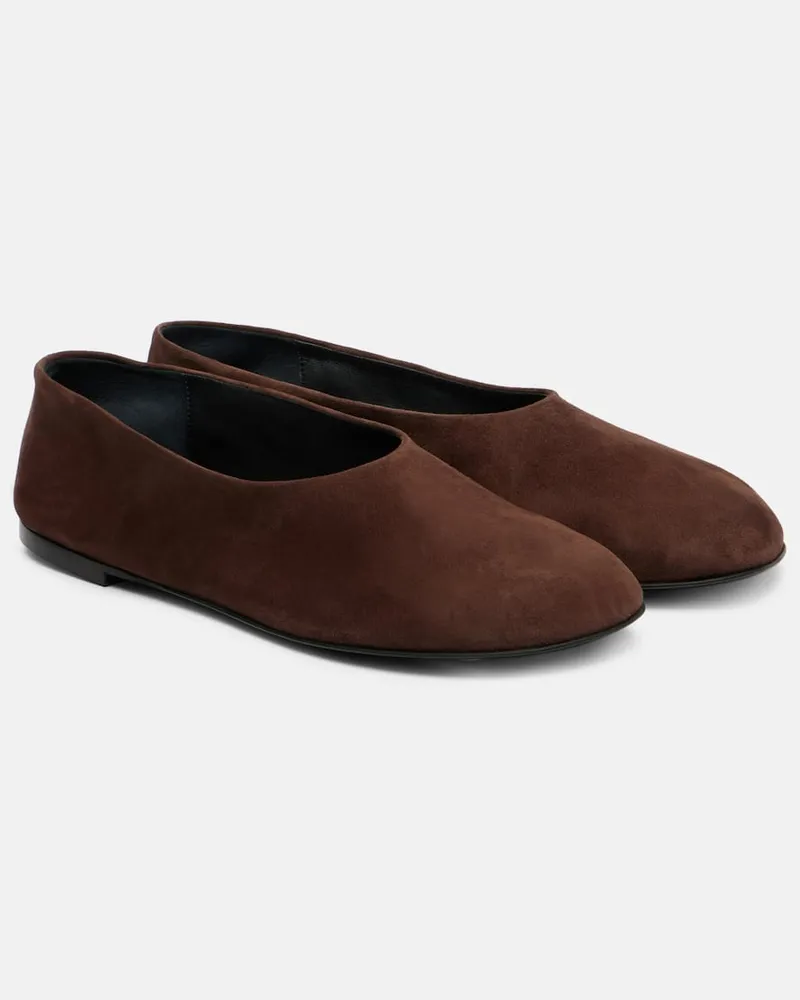 Proenza Schouler Ballerinas Glove aus Veloursleder Braun