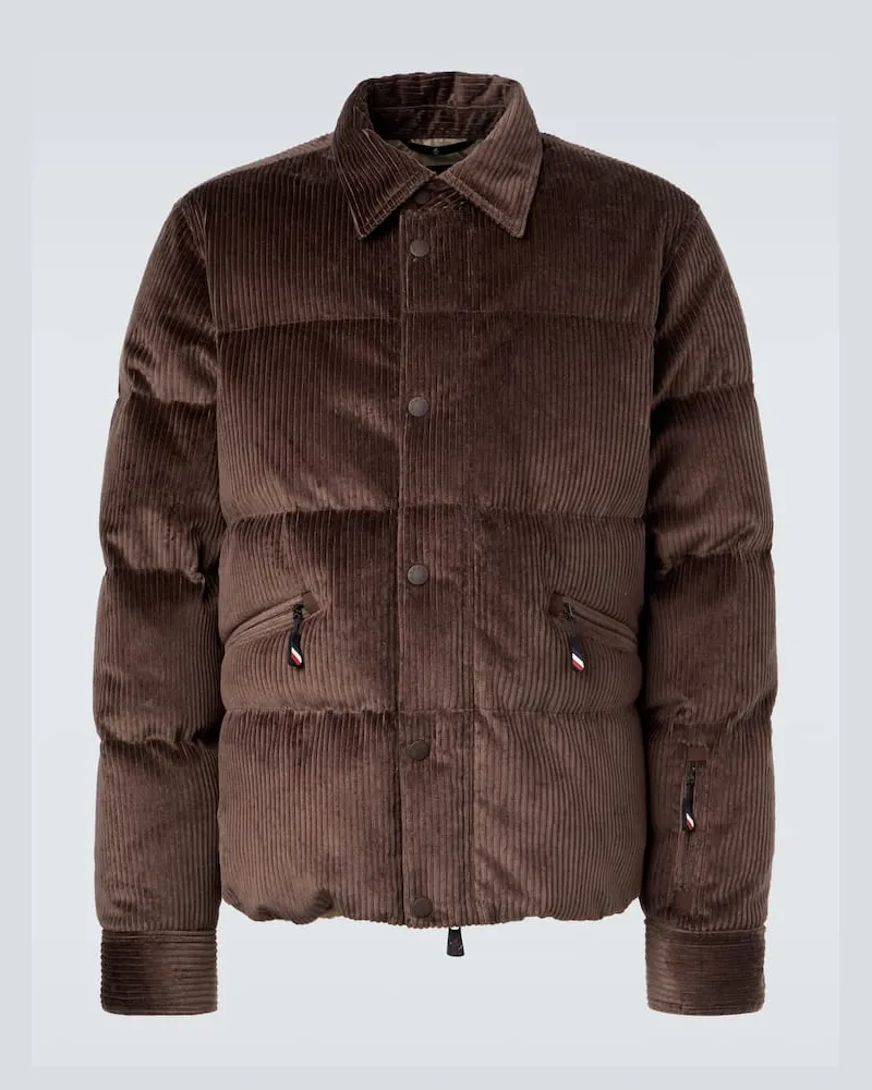 Moncler Skijacke Elgon aus Baumwoll-Cord Braun