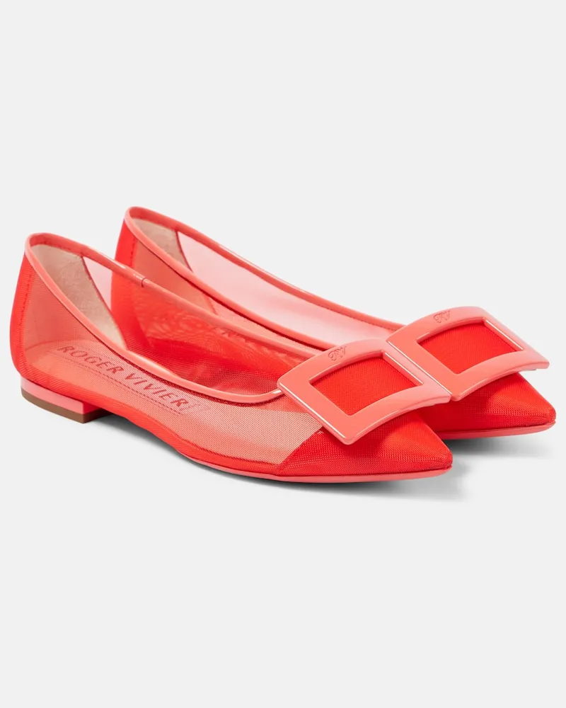 Roger Vivier Ballerinas Gommettine mit Leder Rot