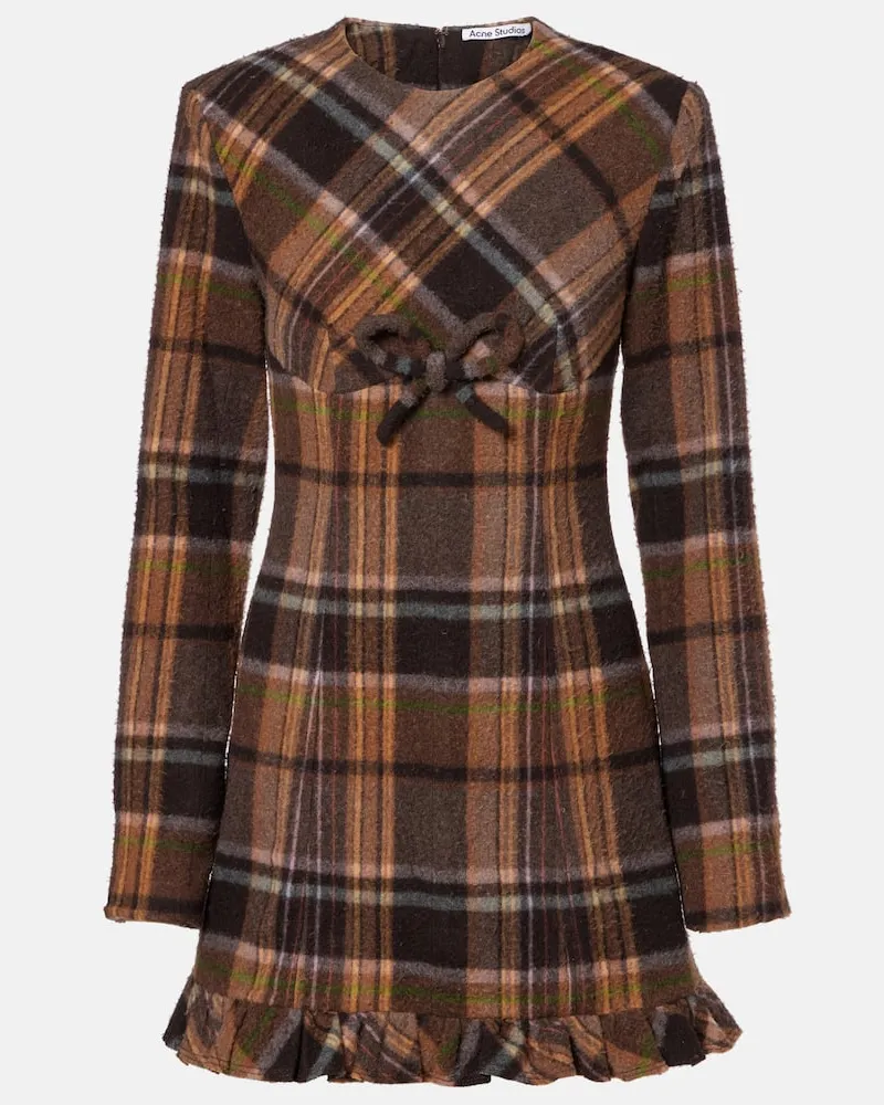 Acne Studios Minikleid aus einem Wollgemisch Braun
