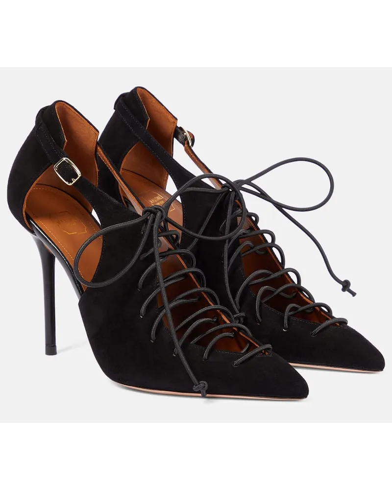 Malone Souliers Pumps Montana 100 aus Veloursleder Schwarz