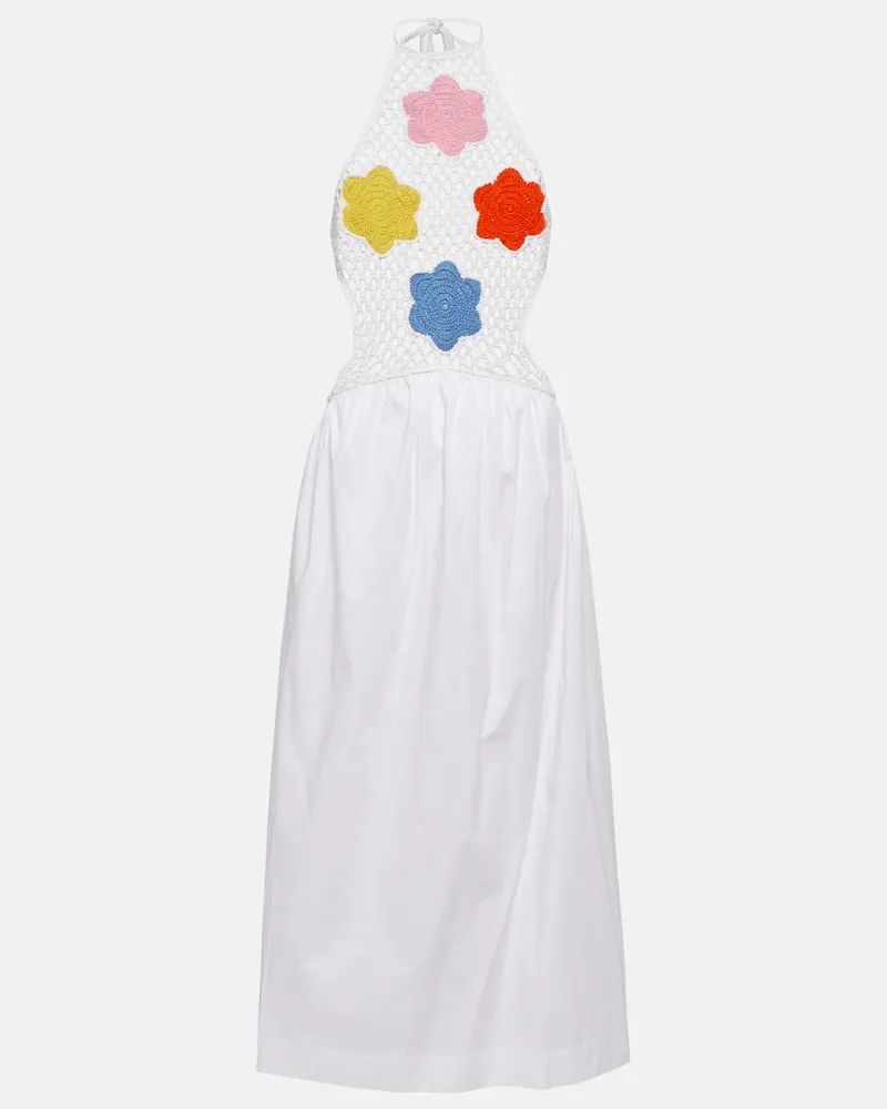 STAUD Maxikleid Kaylee aus Baumwolle Weiß