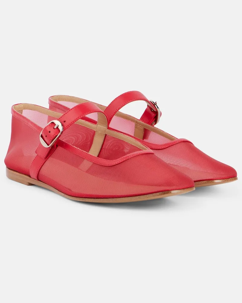 Le Monde Béryl Le Monde Béryl Mary-Jane-Ballerinas aus Leder Rot