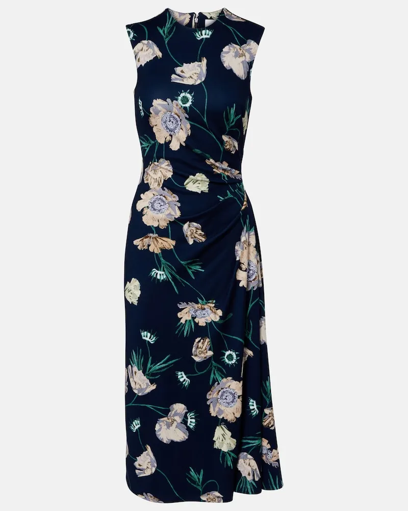 Erdem Midikleid aus Jersey Blau