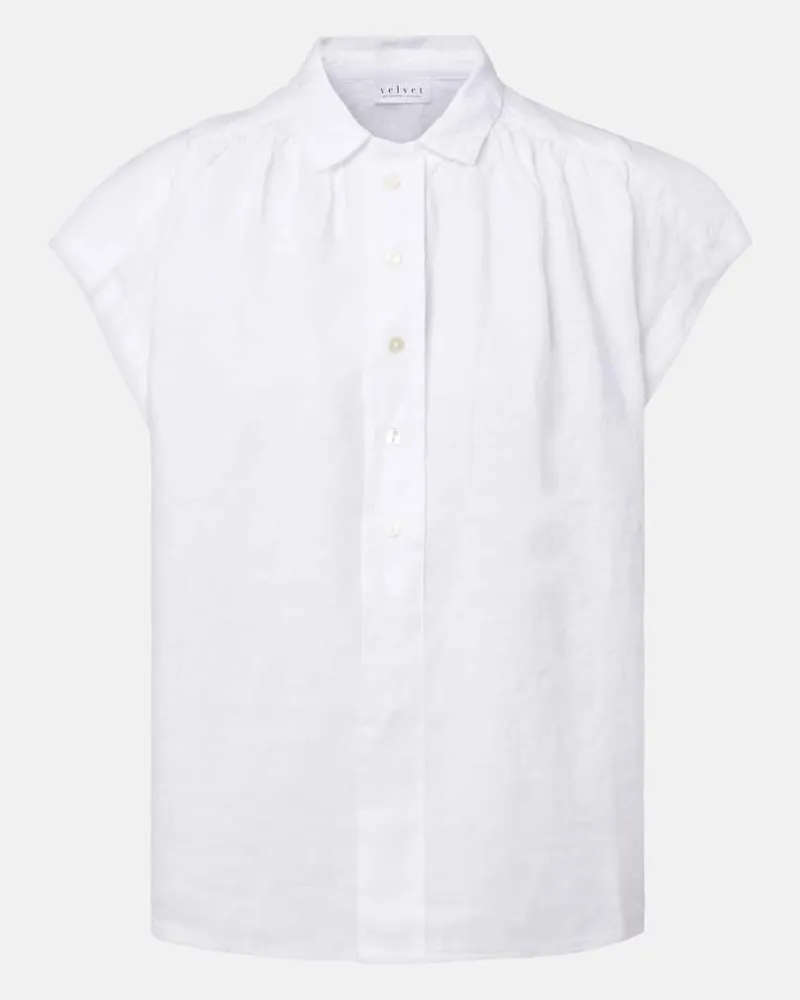 Velvet Top Elowen aus Leinen Weiß