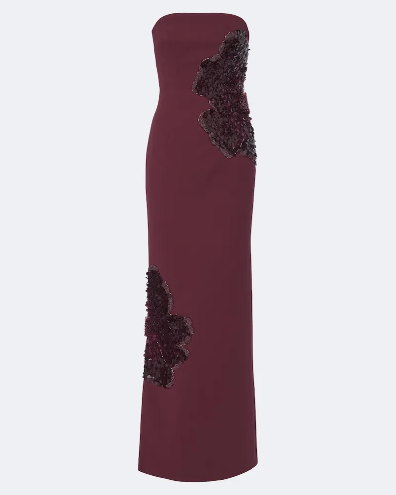 Rebecca Vallance Verzierte Bustier-Robe Layana Burgunderrot