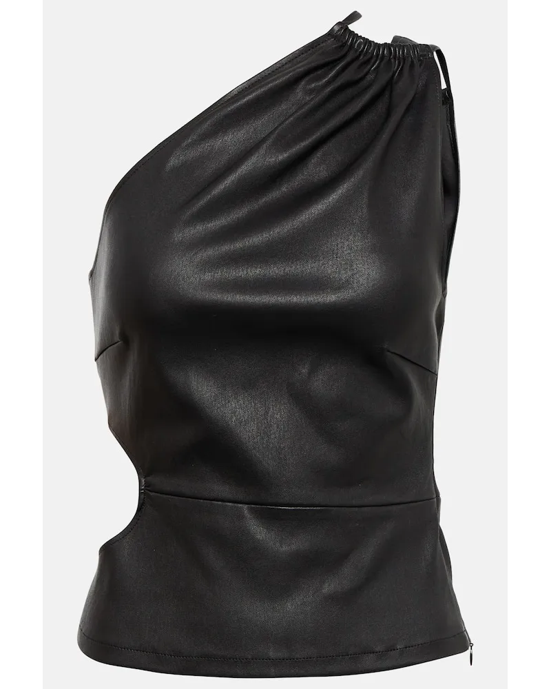 Amiri Top aus Leder Schwarz