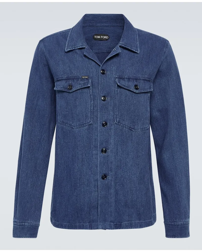 Tom Ford Hemdjacke aus Denim Blau