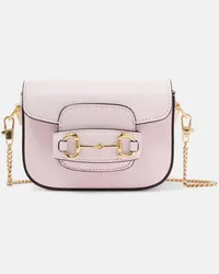 Gucci Schultertasche Horsebit 1955 Super Mini aus Leder Pink