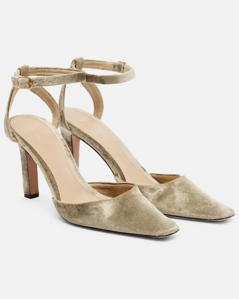 The Row Pumps Carla 80 aus Samt Beige