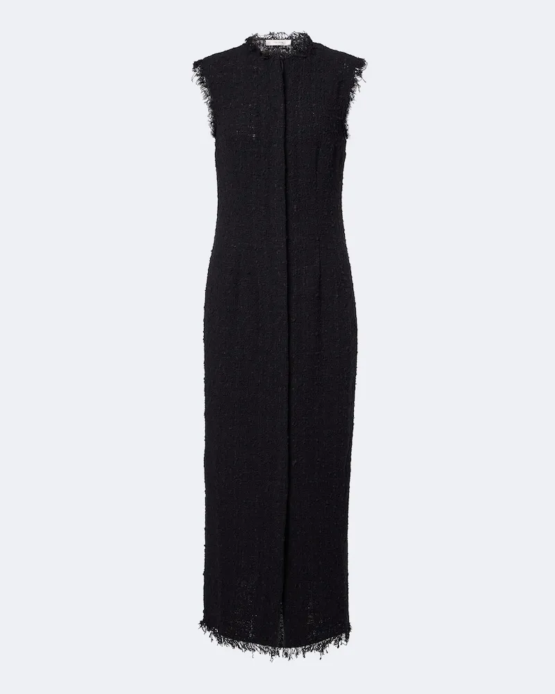 The Row Midikleid Lana aus Tweed Schwarz