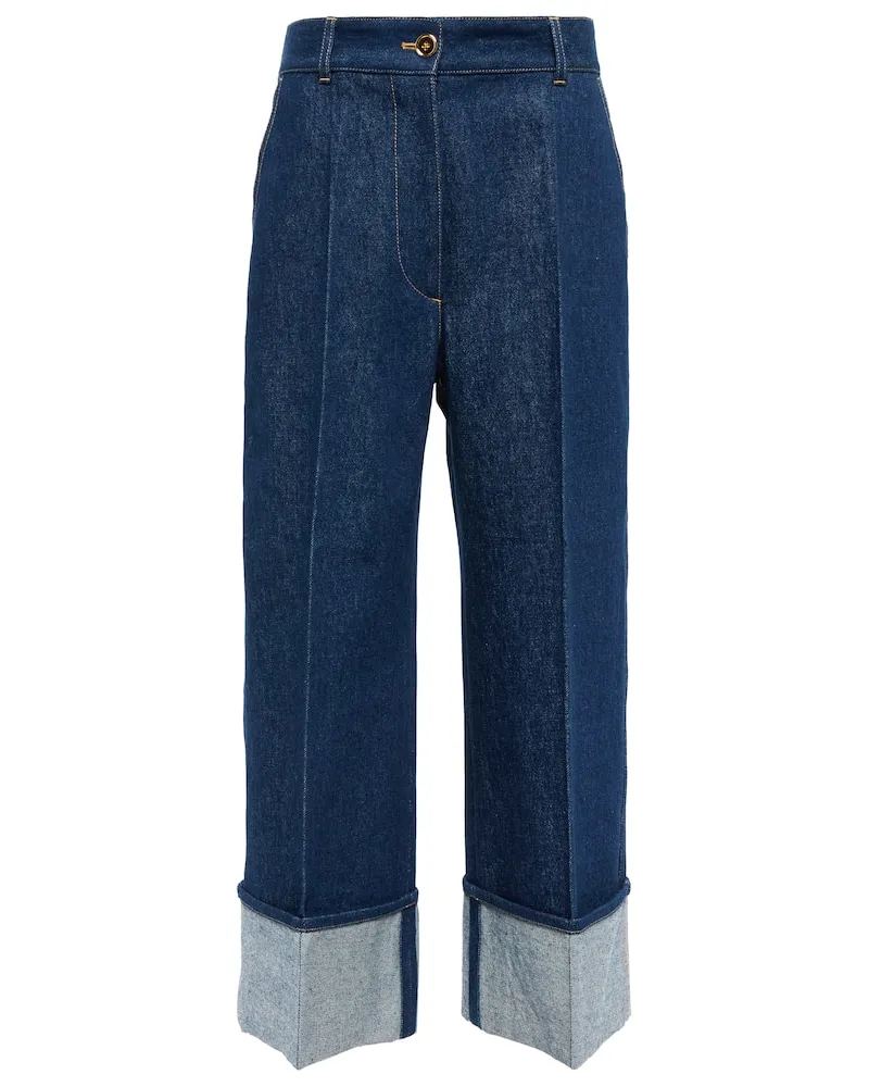 Patou Mid-Rise Wide-Leg Jeans Blau