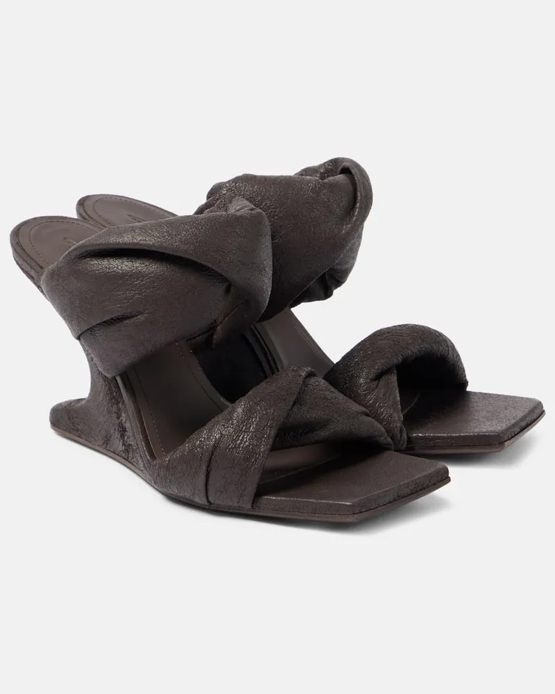 Rick Owens Wedge-Sandalen Twisted Cantilever 80 aus Leder Braun