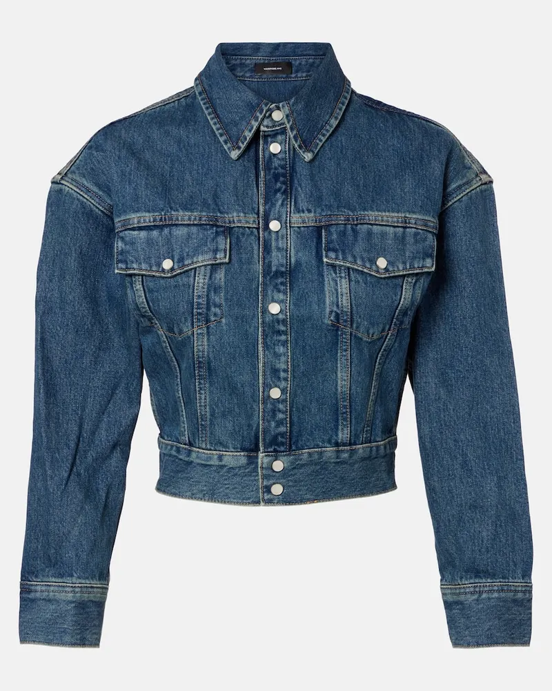 WARDROBE.NYC Cropped-Jeansjacke Blau