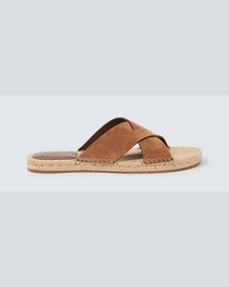 Ermenegildo Zegna Espadrille-Sandalen aus Veloursleder Braun