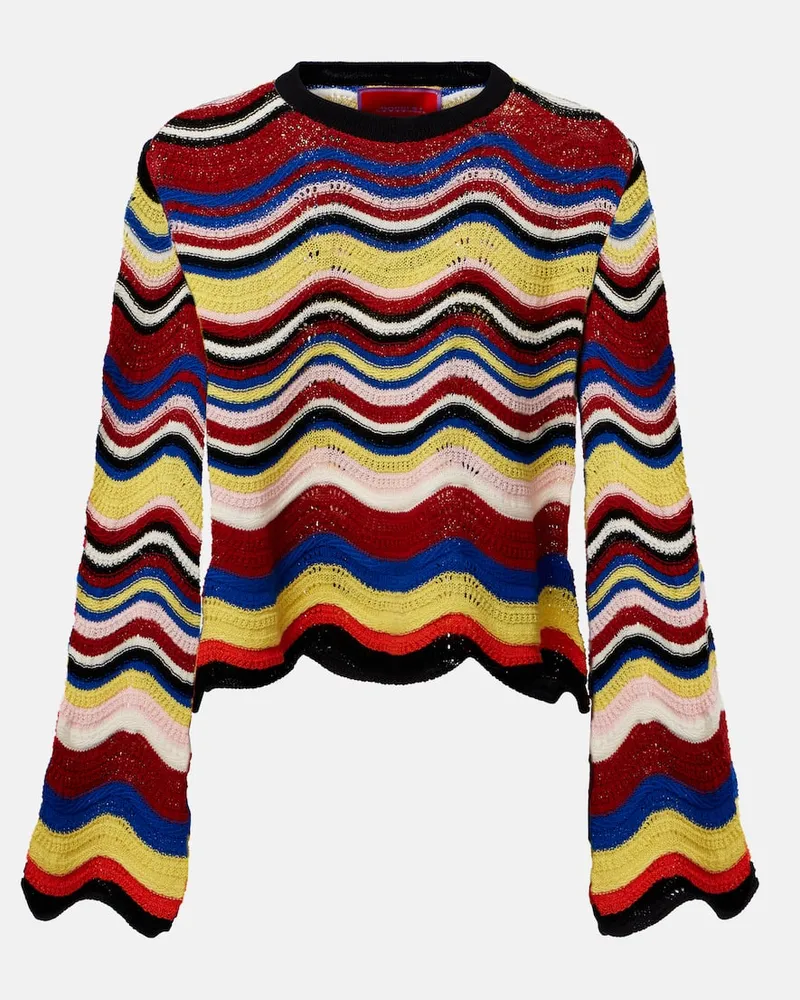 La DoubleJ Top aus Häkelstrick Multicolor