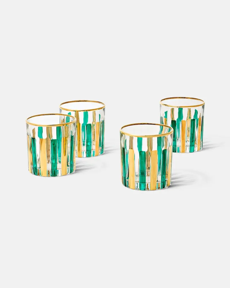 Les-Ottomans Set aus vier Tumbler-Gläsern Grün