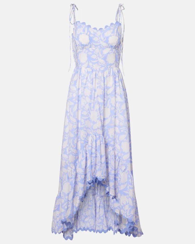 Juliet Dunn Midikleid aus Baumwolle Blau