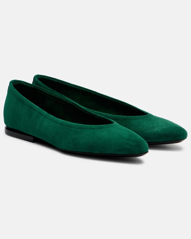 Loro Piana Ballerinas Primula aus Veloursleder Grün
