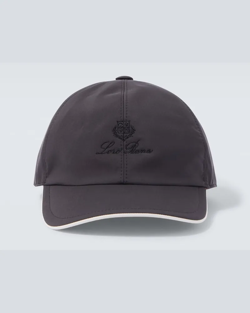 Loro Piana Bestickte Baseballcap Schwarz