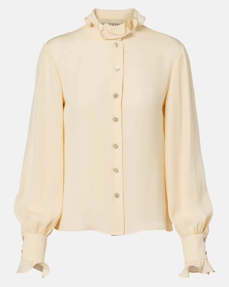 Valentino Garavani Bluse aus Seidengeorgette Beige