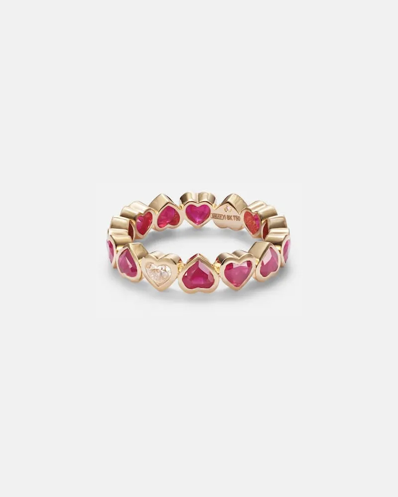 SHAY Ring aus 18kt Gelbgold mit Diamanten und Rubinen Gold