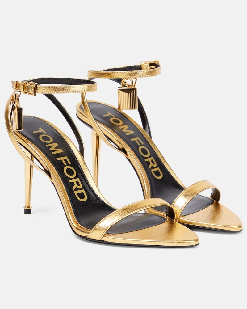 Tom Ford Sandalen Padlock aus Metallic-Leder Gold