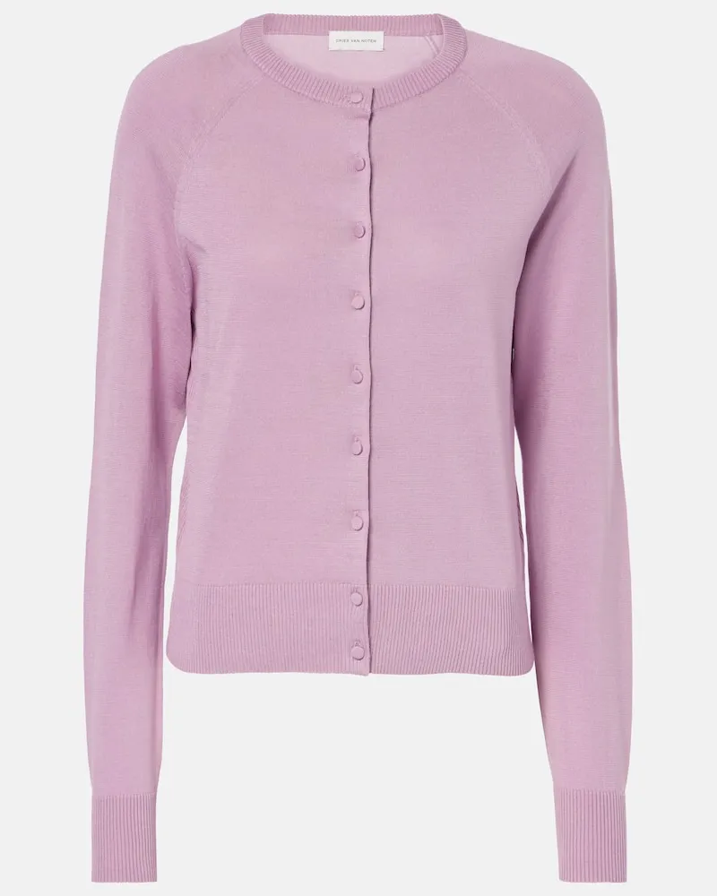 Dries van Noten Cardigan aus Baumwolle Rosa