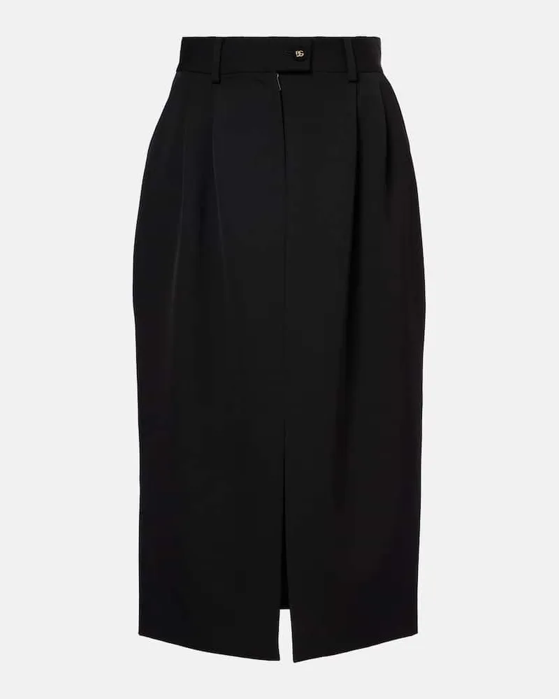 Dolce & Gabbana Midirock aus Schurwolle Schwarz