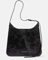 Acne Studios Schultertasche Platt aus Leder Schwarz